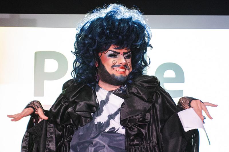 Photo of a drag queen smiling