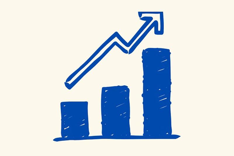 graphic of bar chart with arrow showing growth